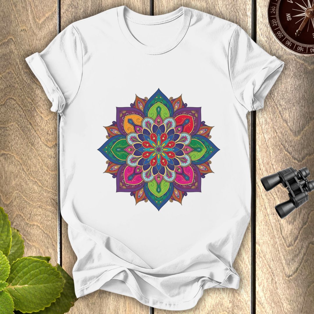 Mandala-Inspired floral T-shirt