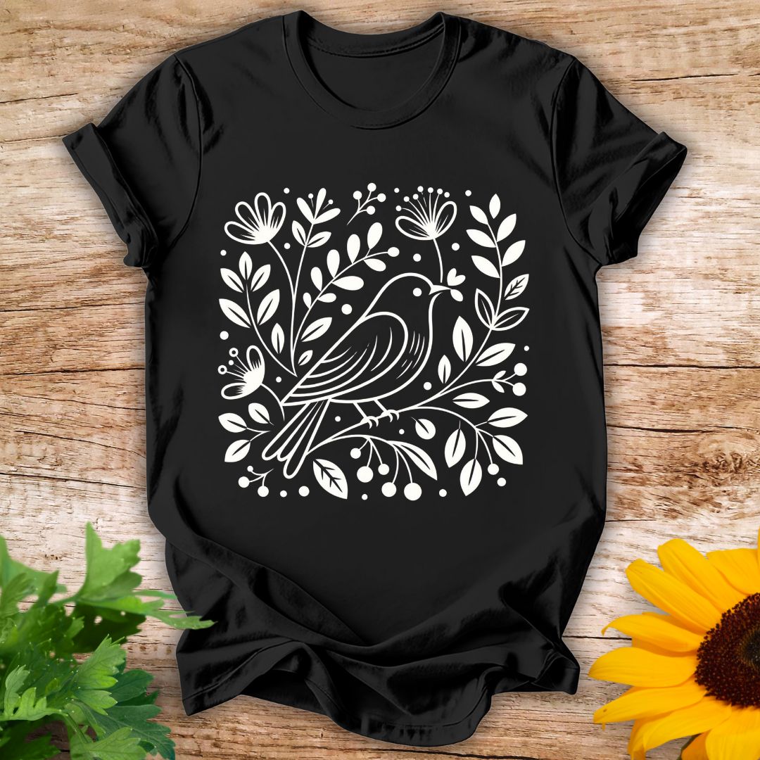 Spring Flower Bird T-shirt