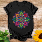 Mandala-Inspired floral T-shirt