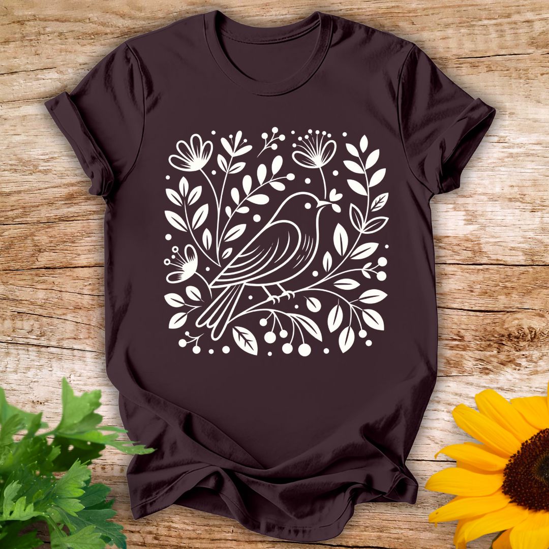 Spring Flower Bird T-shirt
