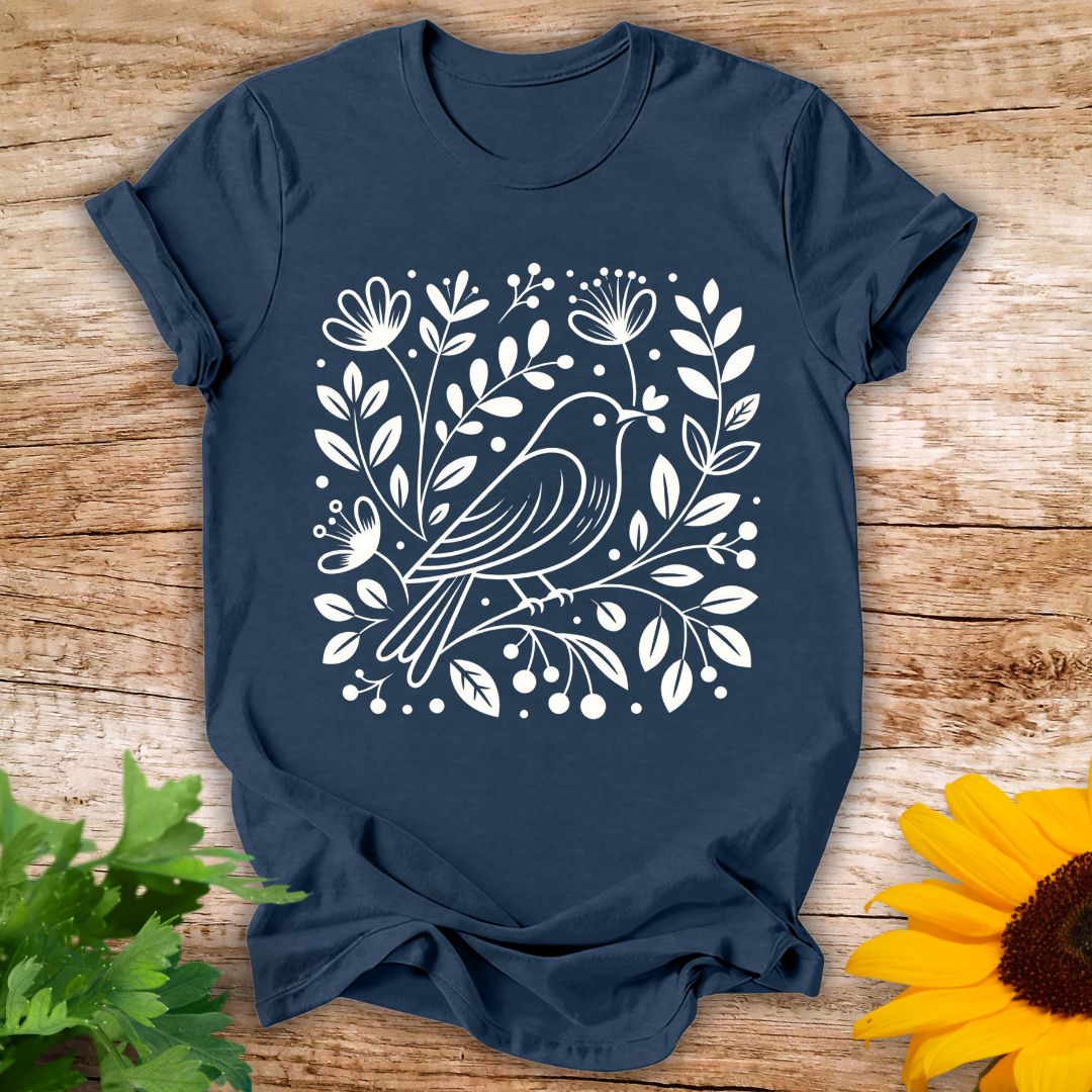 Spring Flower Bird T-shirt