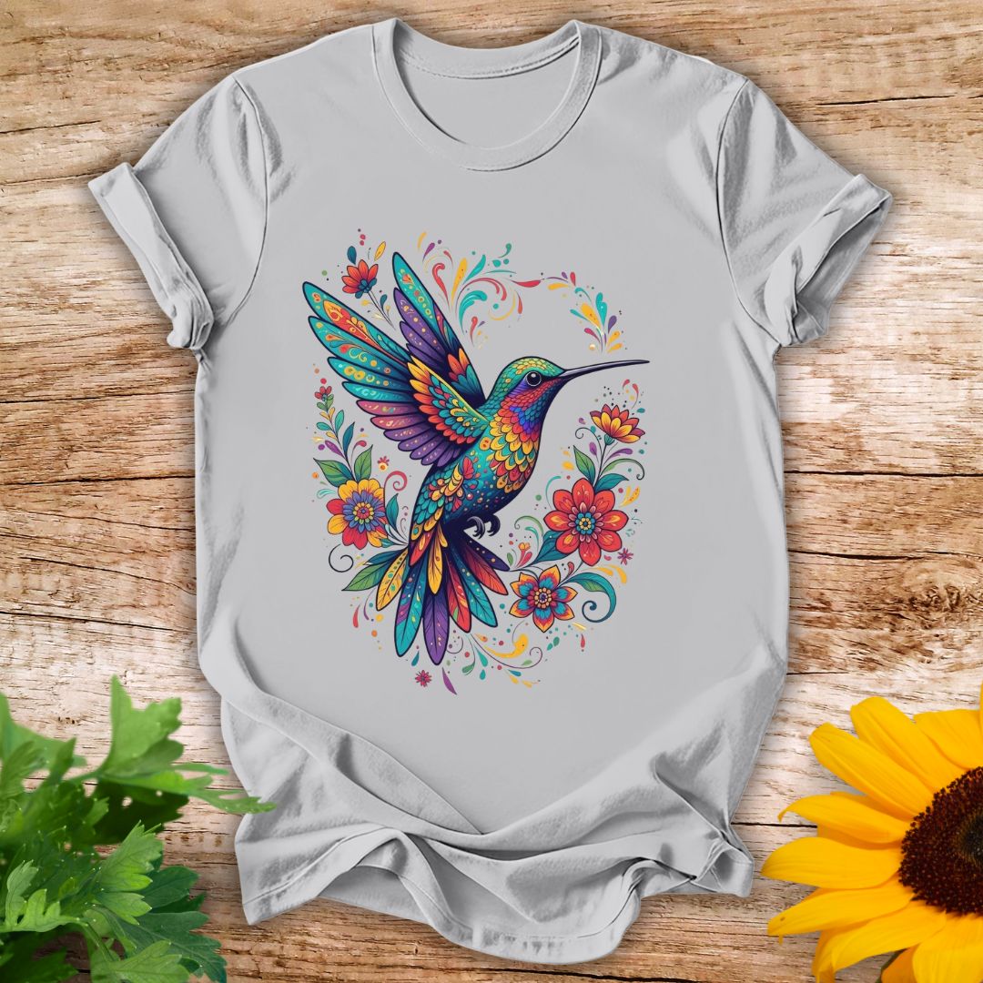 Floral Hummingbird T-shirt