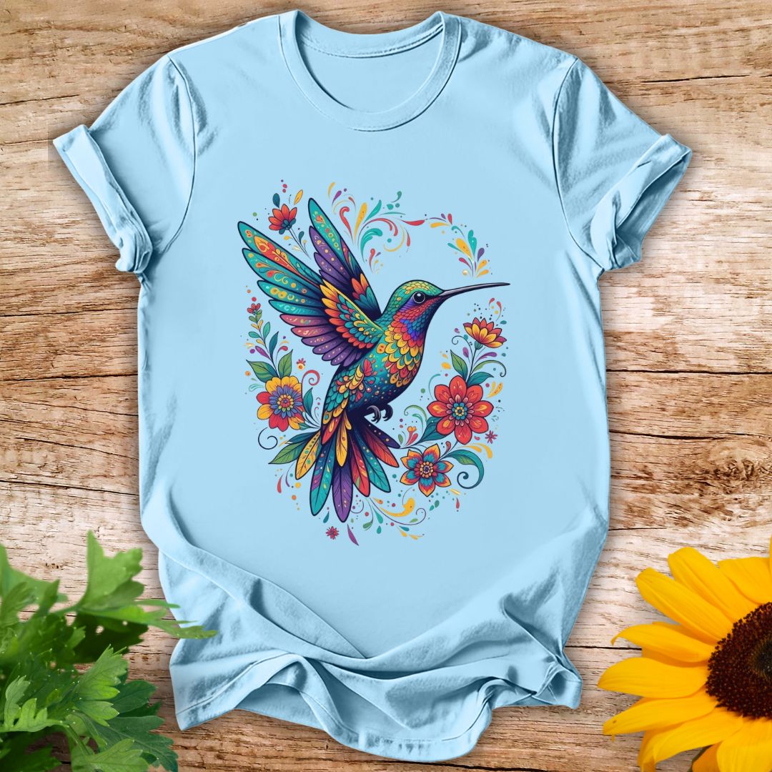 Floral Hummingbird T-shirt