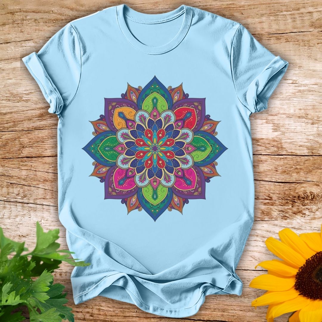 Mandala-Inspired floral T-shirt