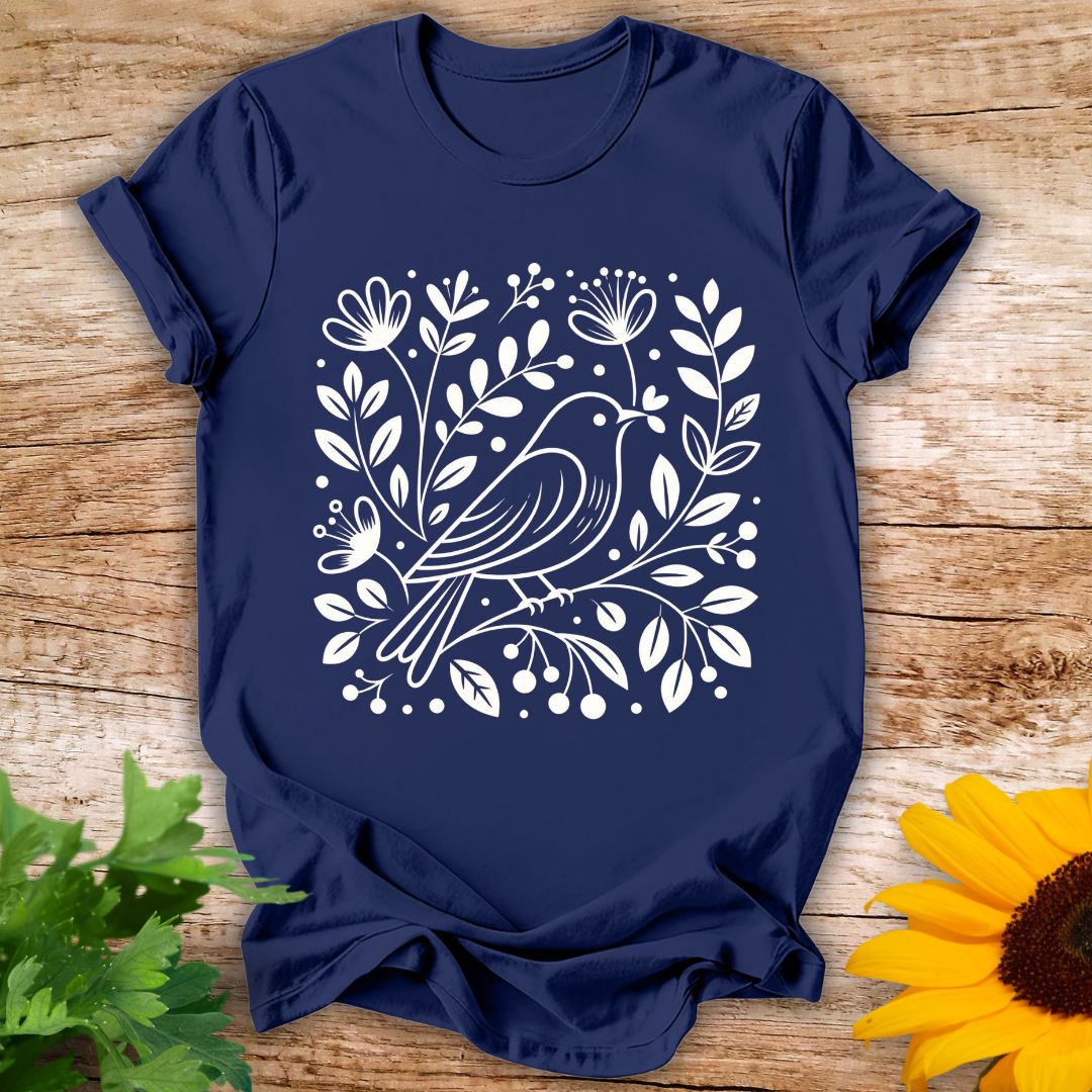Spring Flower Bird T-shirt