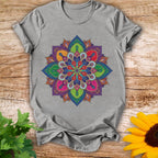 Mandala-Inspired floral T-shirt