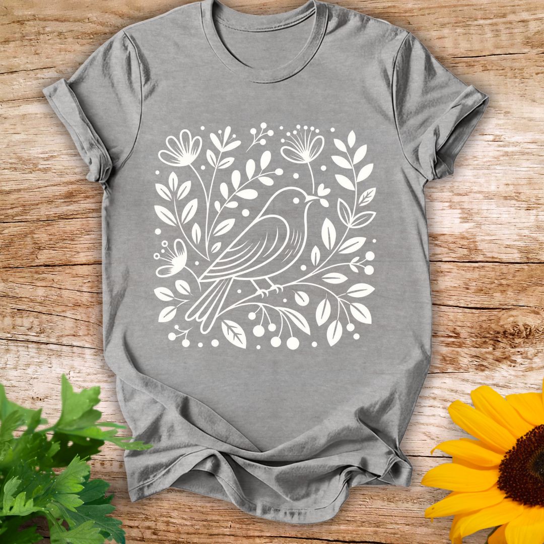 Spring Flower Bird T-shirt
