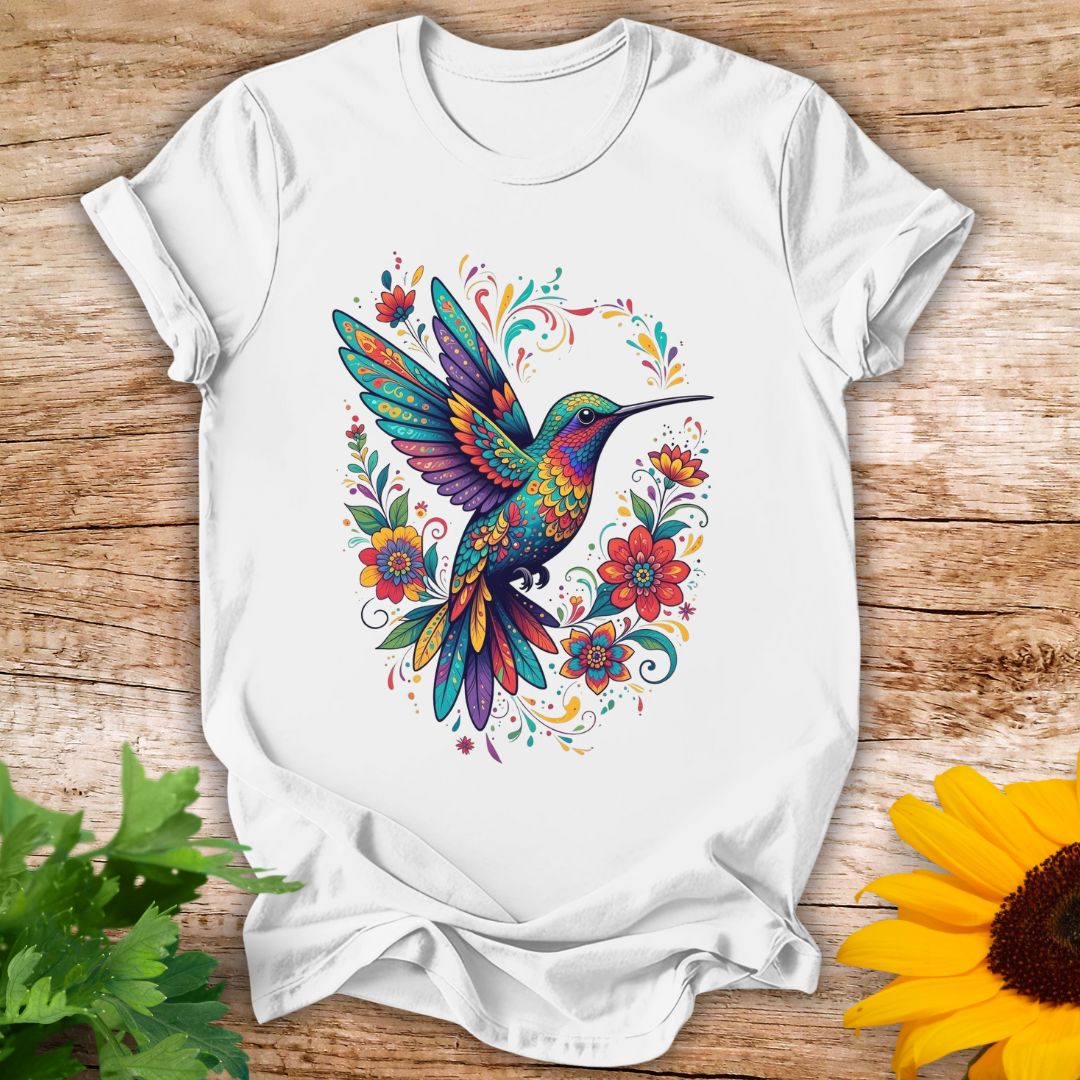 Floral Hummingbird T-shirt