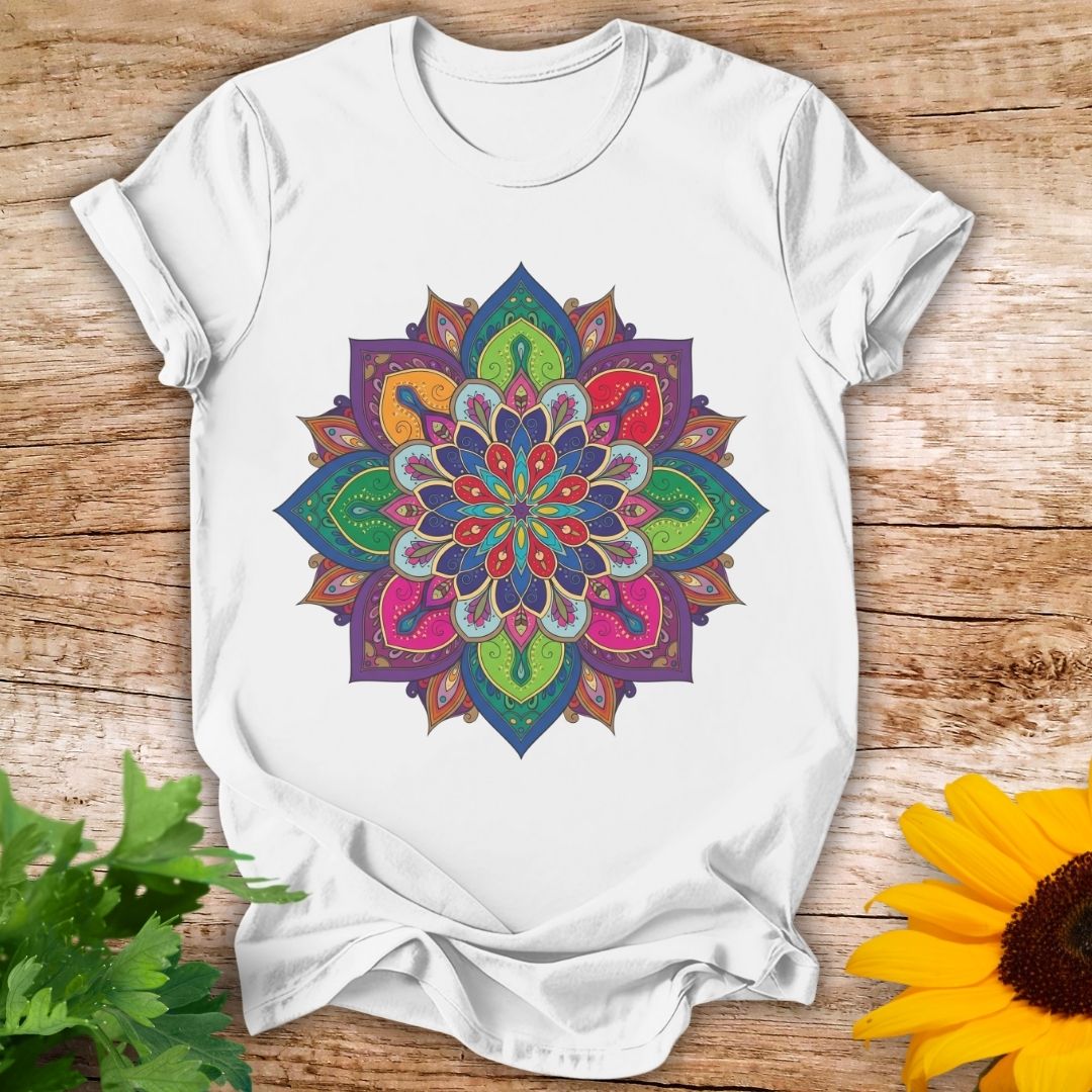 Mandala-Inspired floral T-shirt